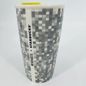 Starbucks + Rodarte 2012 Pixel Logo Ceramic Travel Mug with Yellow Lid